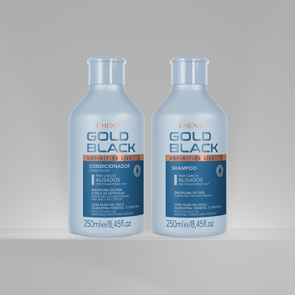 Kit Gold Black Efeito Liso | 2 produtos